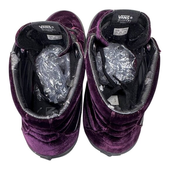 Vans Mens Purple Velvet High-Top Sneakers Skater Skateboard Y2K Sz 13 Black READ - Picture 10 of 16